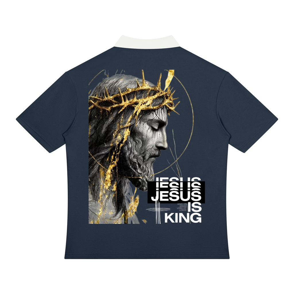Jesus is king Unisex Color Block Quarter-Zip Polo Shirt
