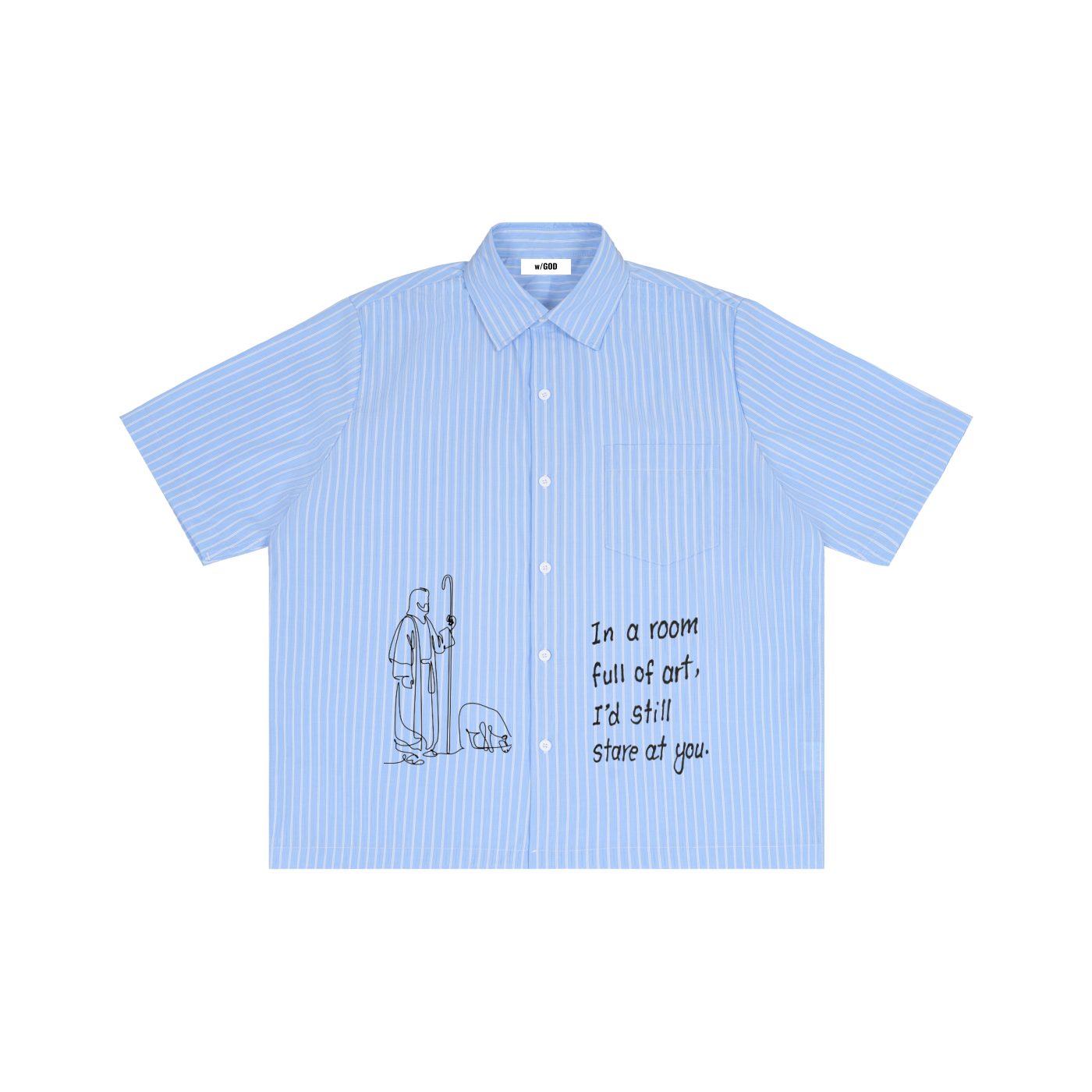 Keep Your Eyes Fixed on Jesus Stripped Button up Shirt