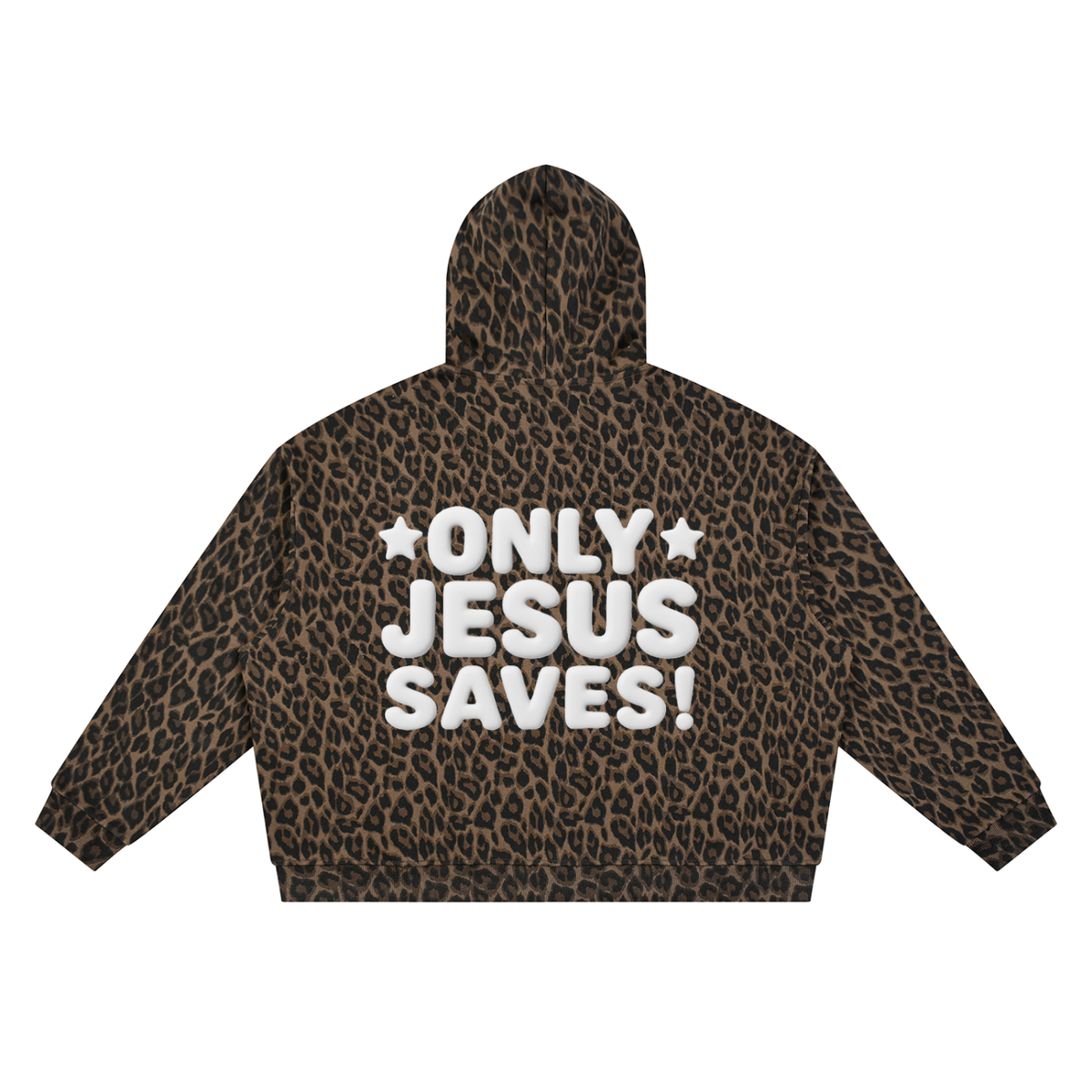 ONLY Jesus Saves Unisex Leopard Full Zip Hoodie