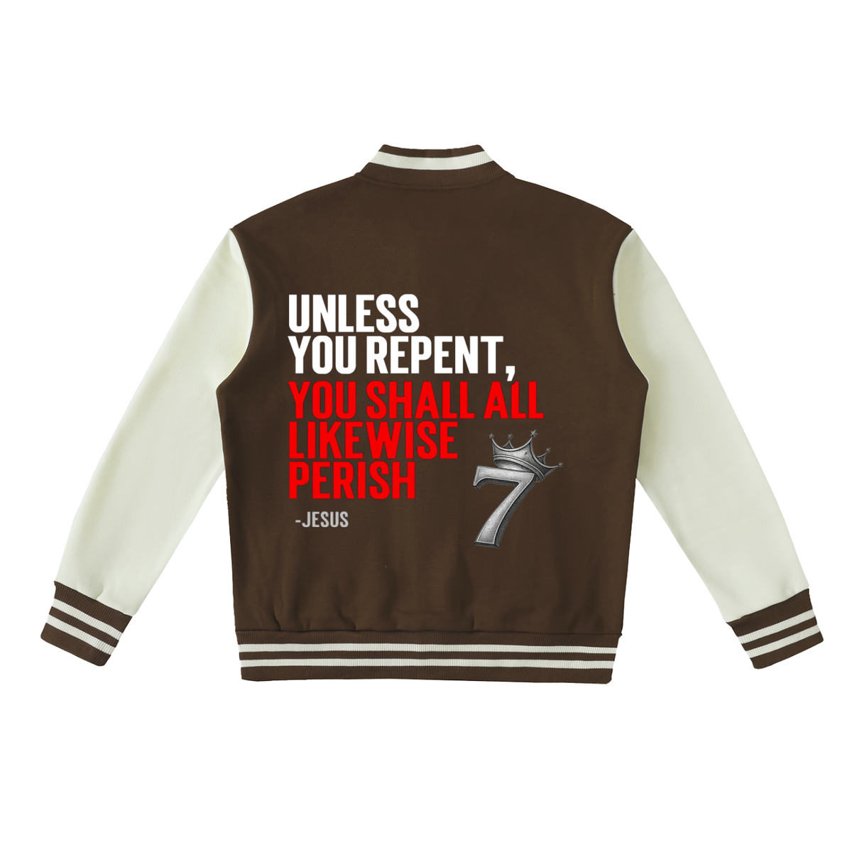Jesus calls for  Repentance, Forgiveness, Varsity Jacket, Yeshua, Hebrew, King of Kings