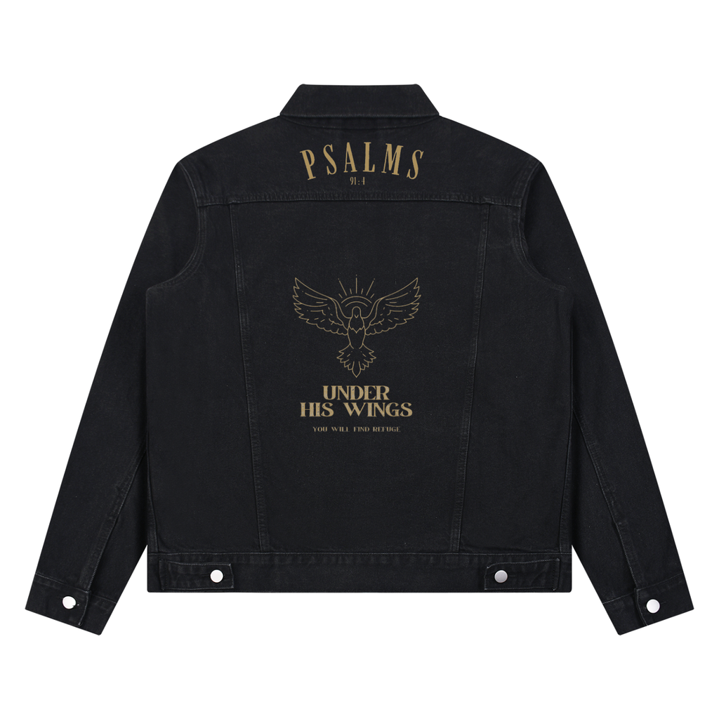 Under His Wings Vintage Wash Denim Jacket
