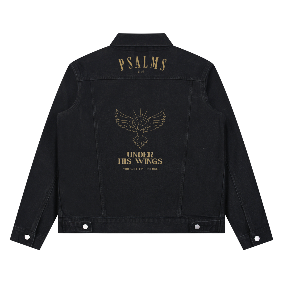 Under His Wings Vintage Wash Denim Jacket