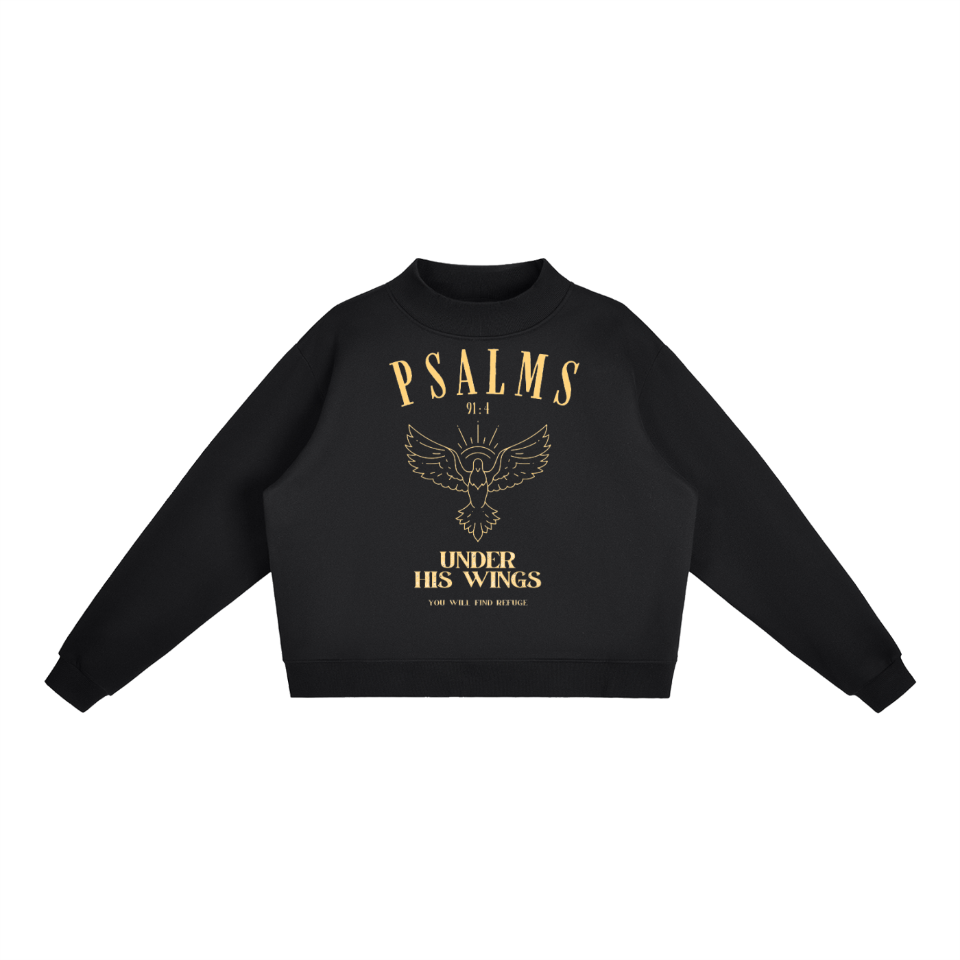 Under His Wings Essential Fleece Mock-Neck Crew Sweatshirt