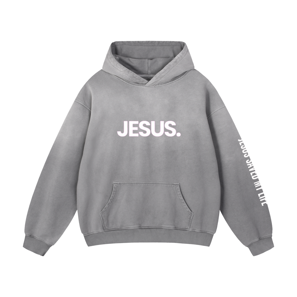 JESUS Heavyweight Sunfade Oversized Hoodie