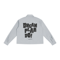 Dream on  Plaid Long Sleeve Button Up Shirt Unisex Manifest Vision Dreaming Plan it Build it