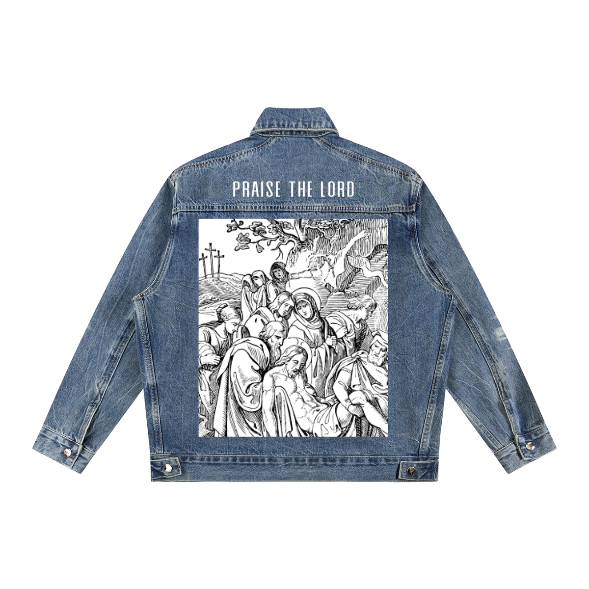 Life in Christ Vintage Wash Zip Up Denim Jacket