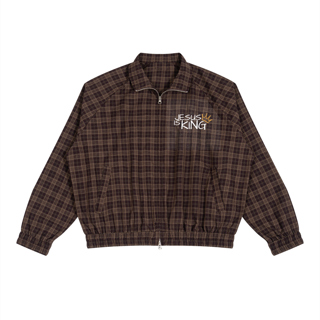 Jesus is King Plaid Full-Zip Track Jacket