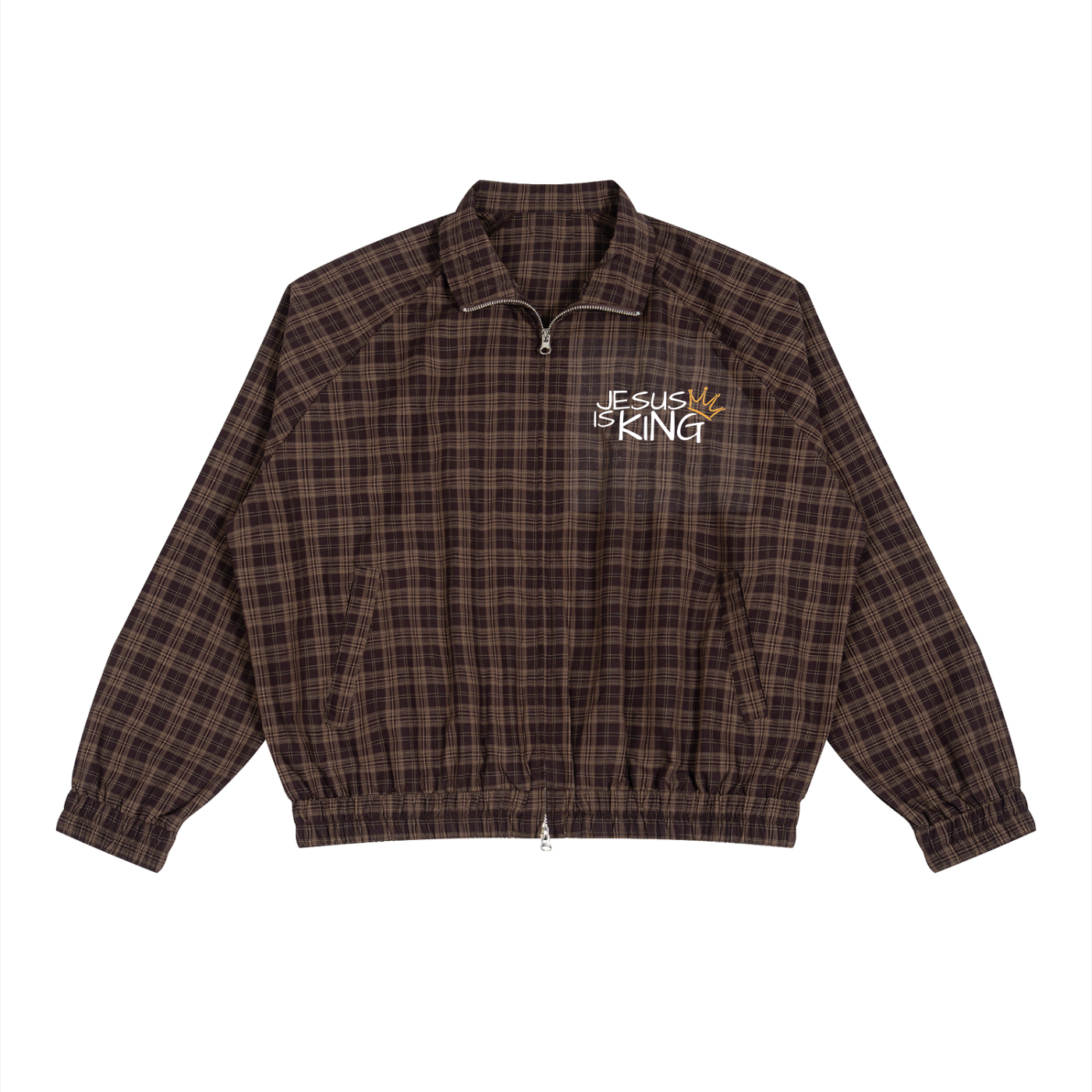 Jesus is King Plaid Full-Zip Track Jacket