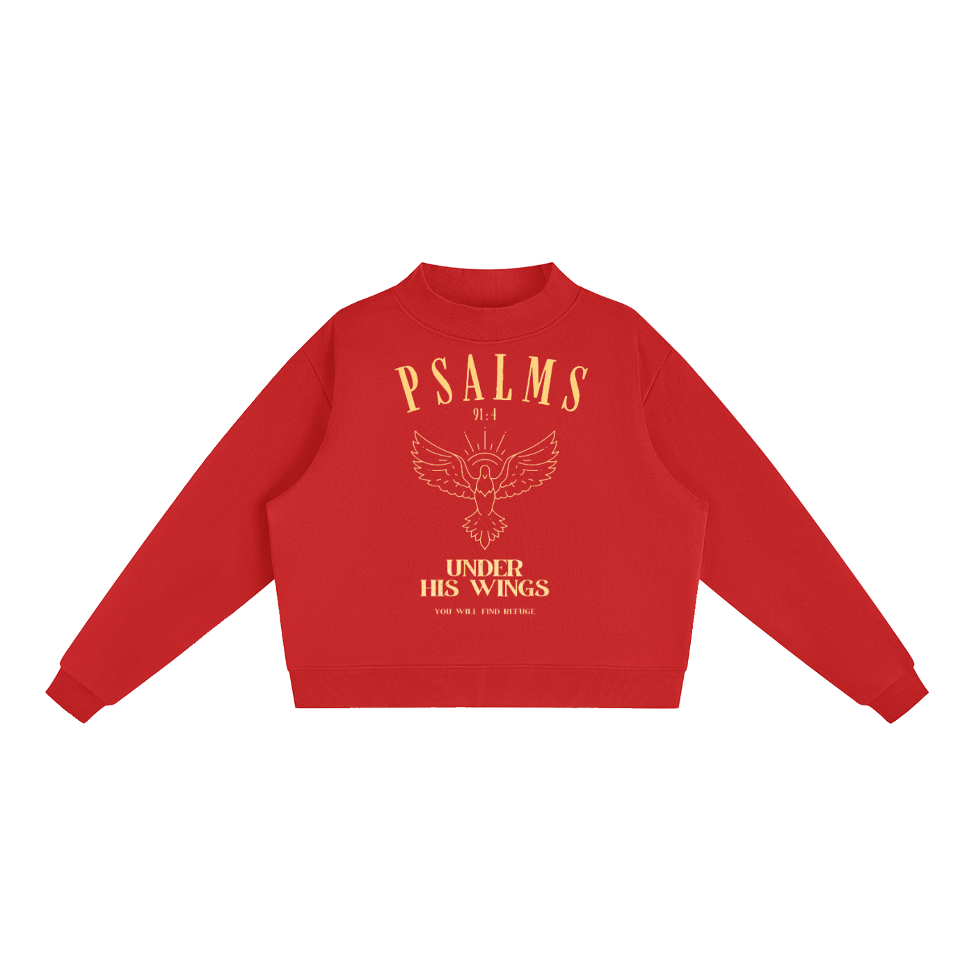 Under His Wings Essential Fleece Mock-Neck Crew Sweatshirt