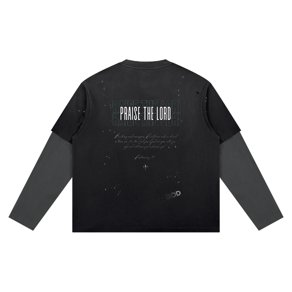 Unisex Vintage Wash Distressed Layer T-Shirt