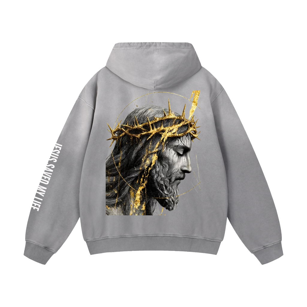 JESUS Heavyweight Sunfade Oversized Hoodie
