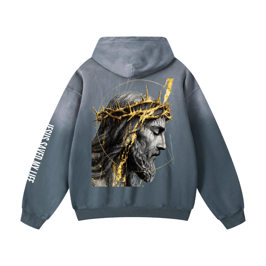 JESUS Heavyweight Sunfade Oversized Hoodie