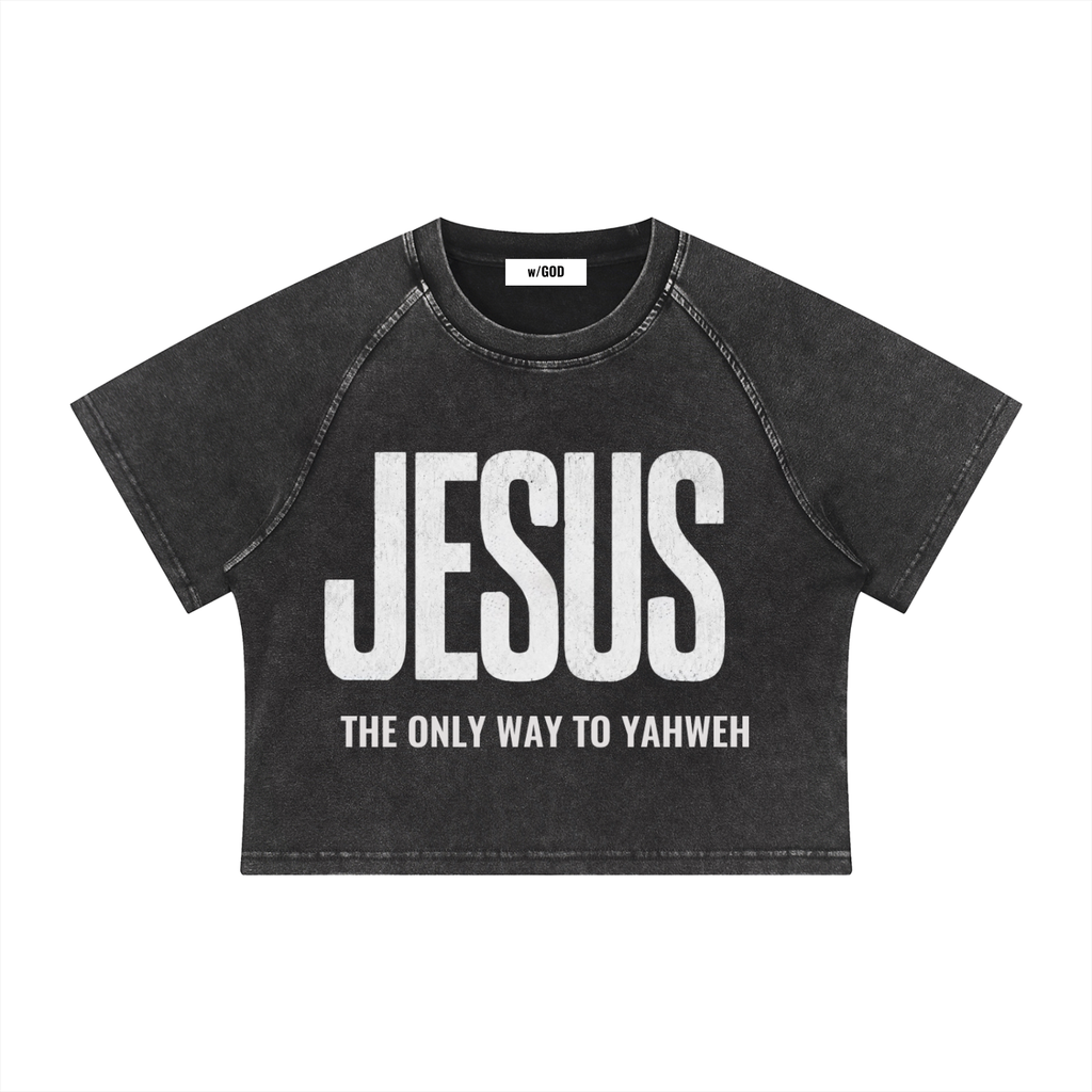 Women's Mineral Wash Raglan Crop T-Shirt