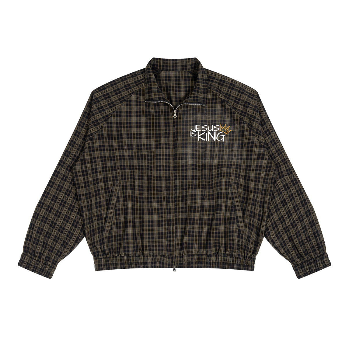 Jesus is King Plaid Full-Zip Track Jacket