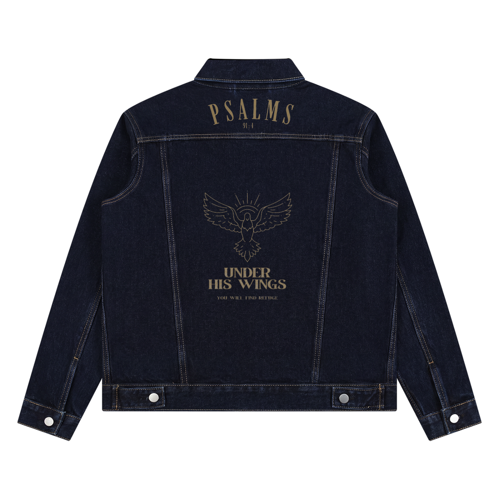 Under His Wings Vintage Wash Denim Jacket