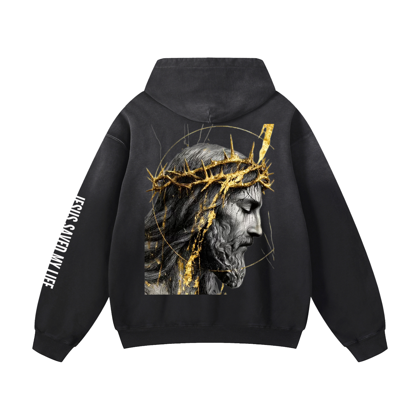 JESUS Heavyweight Sunfade Oversized Hoodie