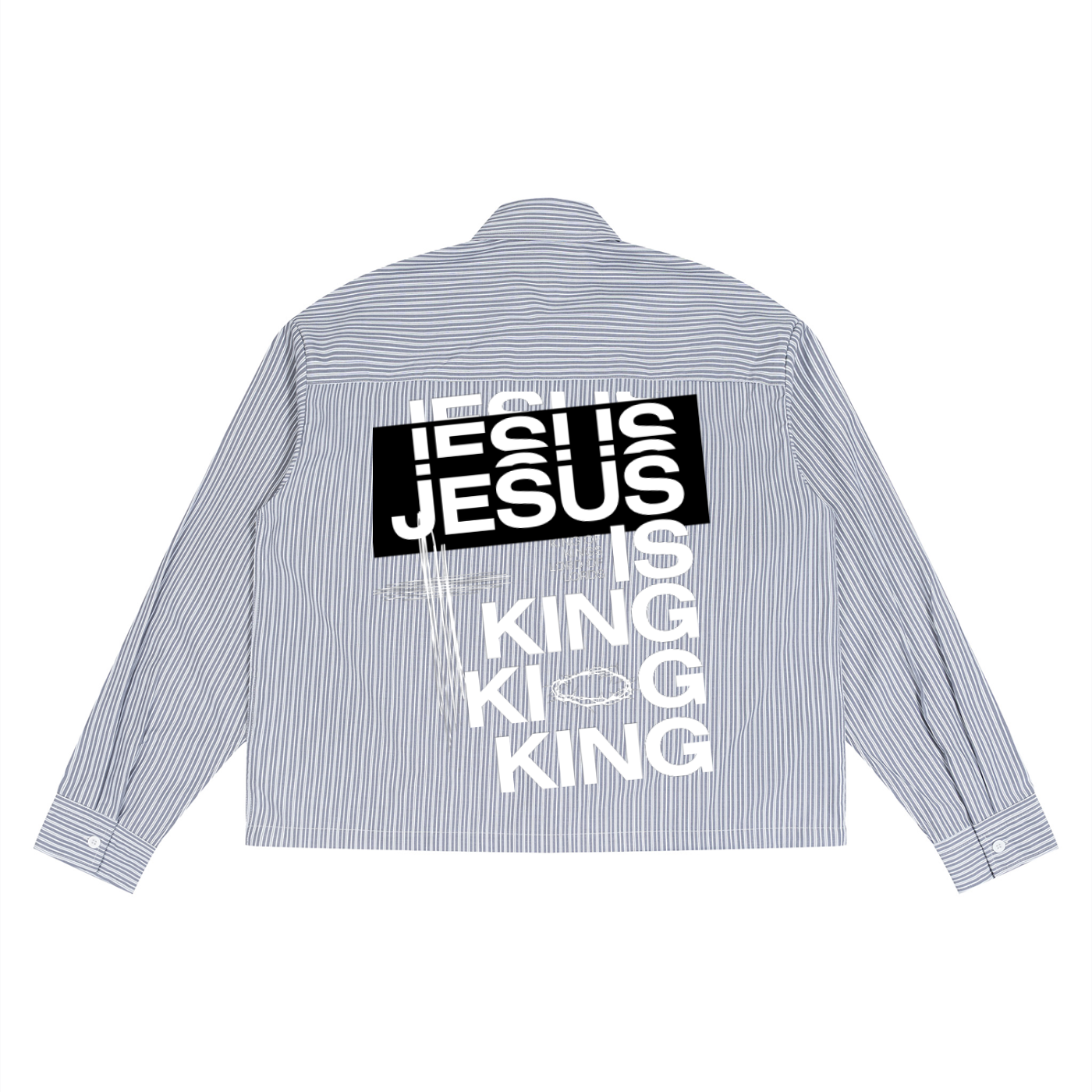 Jesus is King Striped Shirt Button Up