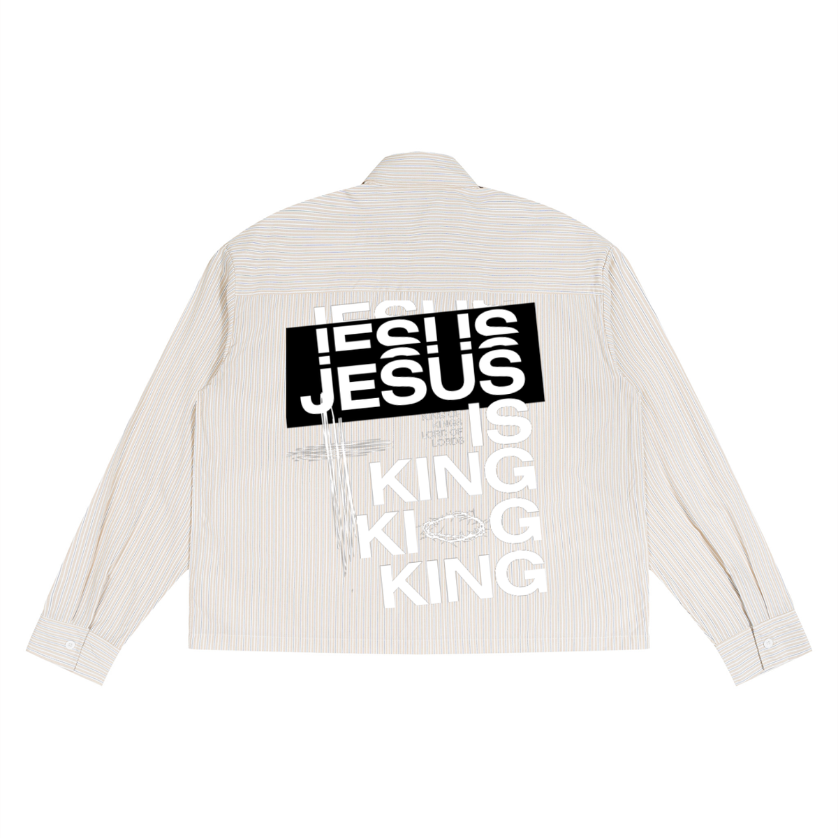Jesus is King Striped Shirt Button Up