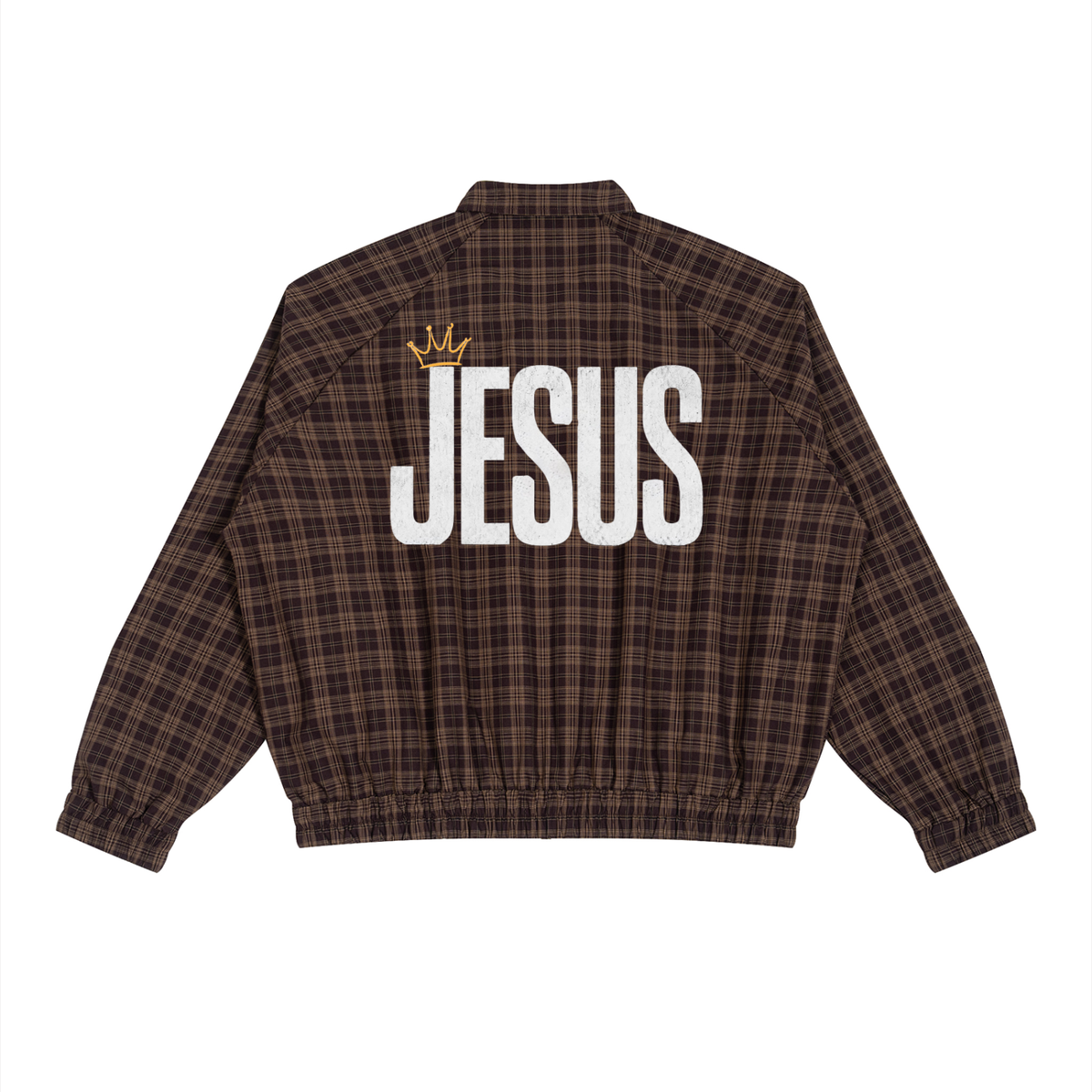 Jesus is King Plaid Full-Zip Track Jacket