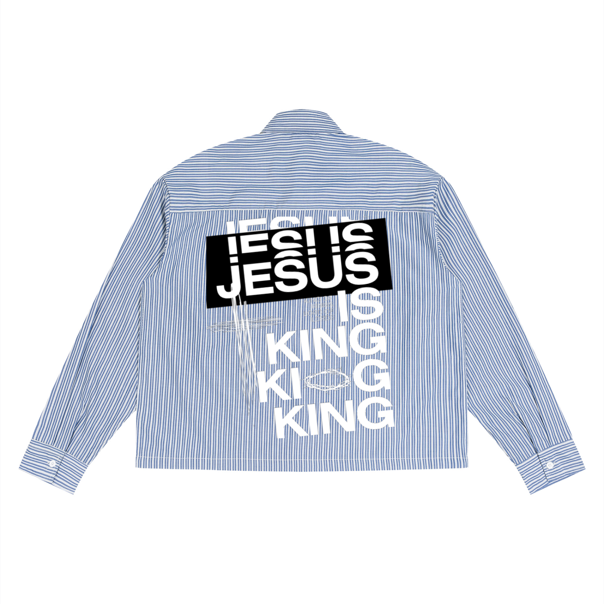 Jesus is King Striped Shirt Button Up